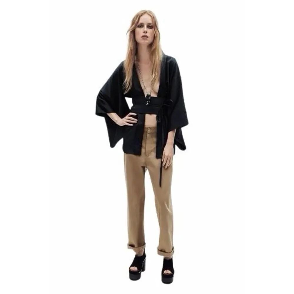 NWT Zara Limited Edition Woman Chino Pants in Taupe Brown (Style 9663/241/704) S